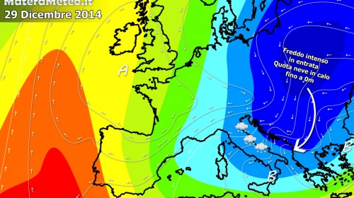 Clima invernale il 27, poi freddo intenso e neve in arrivo da Lunedì 29 Dicembre